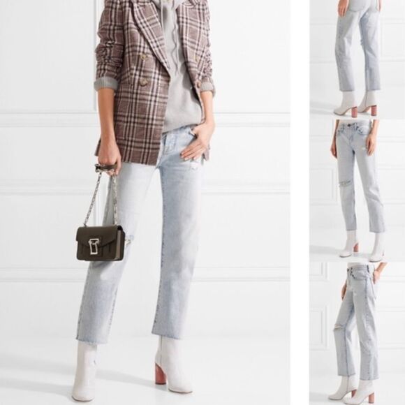 CURRENT Elliot-“The Crossover” Lightwash Straight Leg Distressed Raw Hem… - Picture 4 of 13